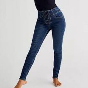 We the Free Curvy Hi-Rise Lace-Up Jeans
